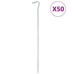 vidaXL Tent Pegs Ground Peg Outdoor Camping Peg Ground Stake Galvanised Steel - 7 mm/ 50 pcs