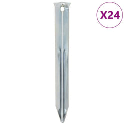 vidaXL Tent Pegs Ground Peg Camping Peg 24 pcs 17 cm Ã20 mm Galvanised Steel - 17 cm