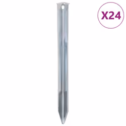 vidaXL Tent Pegs Ground Peg Camping Peg 24 pcs 17 cm Ã20 mm Galvanised Steel - 22 cm