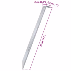 vidaXL Tent Pegs Ground Peg Camping Peg 24 pcs 17 cm Ã20 mm Galvanised Steel - 22 cm - Additional view 6