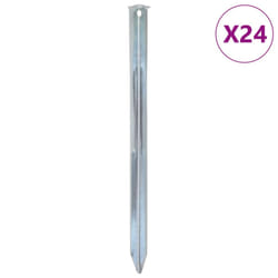 vidaXL Tent Pegs Ground Peg Camping Peg 24 pcs 17 cm Ã20 mm Galvanised Steel - 30 cm