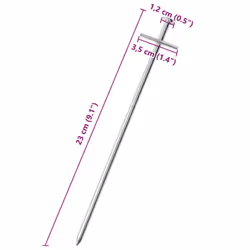 vidaXL Tent Pegs Ground Peg Camping Peg Ground Stake 24 pcs Galvanised Steel - 23 cm - Additional view 4