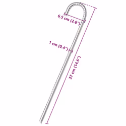 vidaXL Tent Pegs Ground Peg Camping Peg 6 pcs 37 cm Ã10 mm Galvanised Steel - 37 cm/ 6 pcs - Additional view 4
