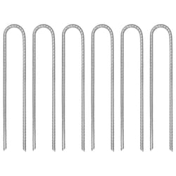 vidaXL Tent Pegs Ground Peg Outdoor Camping Peg U-shaped Galvanised Steel - 30 cm/ 6 pcs