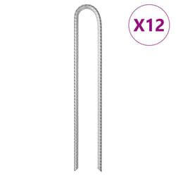 vidaXL Tent Pegs Ground Peg Outdoor Camping Peg U-shaped Galvanised Steel - 37 cm/ 12 pcs
