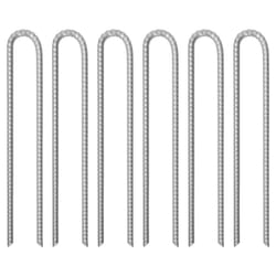 vidaXL Tent Pegs Ground Peg Outdoor Camping Peg U-shaped Galvanised Steel - 41.5 cm/ 6 pcs