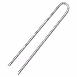 vidaXL Tent Pegs Ground Peg Outdoor Camping Peg U-shaped Galvanised Steel - 41.5 cm/ 6 pcs