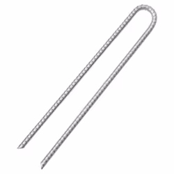 vidaXL Tent Pegs Ground Peg Outdoor Camping Peg U-shaped Galvanised Steel - 41.5 cm/ 12 pcs