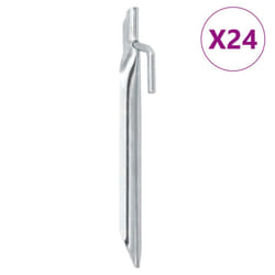vidaXL Tent Pegs Ground Peg Camping Peg 24 pcs V-shaped Peg Galvanised Steel - 17 cm