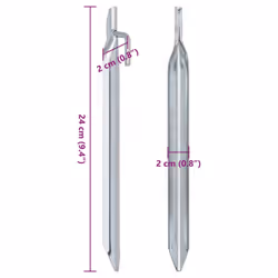 vidaXL Tent Pegs Ground Peg Camping Peg 24 pcs V-shaped Peg Galvanised Steel - 24 cm - Additional view 5