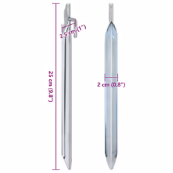 vidaXL Tent Pegs Ground Peg Camping Peg 24 pcs V-shaped Peg Galvanised Steel - 25 cm - Additional view 5