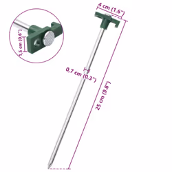 vidaXL Tent Pegs Ground Peg Camping Peg Ground Stake Galvanised Steel and PP - 24 pcs - Additional view 5