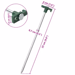 vidaXL Tent Pegs Ground Peg Camping Peg Ground Stake Galvanised Steel and PP - 12 pcs - Additional view 5