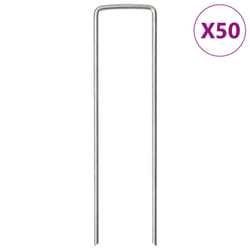 vidaXL Ground Pegs U Shape Ground Stake Garden Peg Tent Peg Galvanised steel - 15 x 3.5 cm