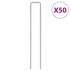 vidaXL Ground Pegs U Shape Ground Stake Garden Peg Tent Peg Galvanised steel - 20 x 3.5 cm