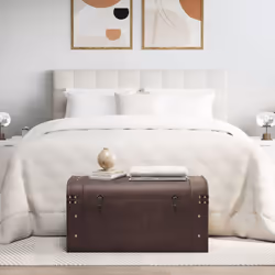 vidaXL Treasure Chest with Latches Storage Box Treasure Box Dark Brown Plywood - 79.5 x 39.5 x 39.5 cm