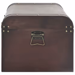 vidaXL Treasure Chest with Latches Storage Box Treasure Box Dark Brown Plywood - 90 x 50 x 39.5 cm - Additional view 5