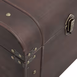 vidaXL Treasure Chest with Latches Storage Box Treasure Box Dark Brown Plywood - 90 x 50 x 39.5 cm - Additional view 9