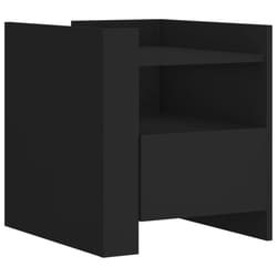 vidaXL Bedside Cabinet Nightstand Bed Side Table Sonoma Oak Engineered Wood - black
