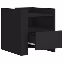 vidaXL Bedside Cabinet Nightstand Bed Side Table Sonoma Oak Engineered Wood - black - Additional view 6