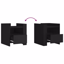 vidaXL Bedside Cabinet Nightstand Bed Side Table Sonoma Oak Engineered Wood - black - Additional view 7
