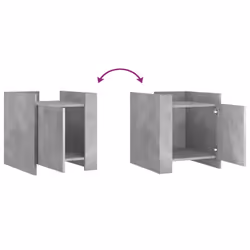 vidaXL Bedside Cabinet Nightstand Bed Side Table Sonoma Oak Engineered Wood - concrete grey - Additional view 7