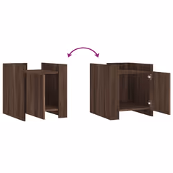 vidaXL Bedside Cabinet Nightstand Bed Side Table Sonoma Oak Engineered Wood - brown oak - Additional view 7
