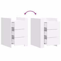 VidaXL 848304 nightstand/bedside table White - Additional view 7