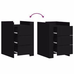 VidaXL 848305 nightstand/bedside table Black - Additional view 6