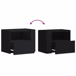 VidaXL 848313 nightstand/bedside table Black - Additional view 8