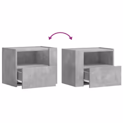 vidaXL Wall-mounted Bedside Cabinets Floating Cabinet Hanging Bed Cabinet - concrete grey, 1 pcs - Additional view 7