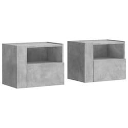 vidaXL Wall-mounted Bedside Cabinets Floating Cabinet Hanging Bed Cabinet - concrete grey, 2 pcs
