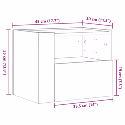 vidaXL Wall-mounted Bedside Cabinets Floating Cabinet Hanging Bed Cabinet - concrete grey, 2 pcs