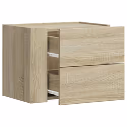 vidaXL Wall-mounted Bedside Cabinet Floating Bed Table Side Cabinet Smoked Oak - sonoma oak, 1 pcs - Additional view 6