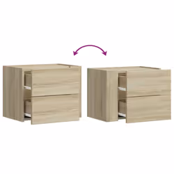 vidaXL Wall-mounted Bedside Cabinet Floating Bed Table Side Cabinet Smoked Oak - sonoma oak, 1 pcs - Additional view 7