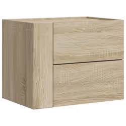 vidaXL Wall-mounted Bedside Cabinet Floating Bed Table Side Cabinet Smoked Oak - sonoma oak, 2 pcs - Additional view 4