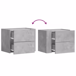 vidaXL Wall-mounted Bedside Cabinet Floating Bed Table Side Cabinet Smoked Oak - concrete grey, 1 pcs - Additional view 7