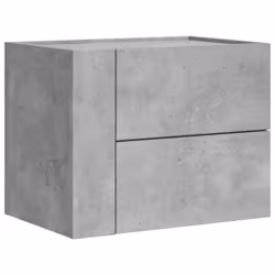 vidaXL Wall-mounted Bedside Cabinet Floating Bed Table Side Cabinet Smoked Oak - concrete grey, 2 pcs - Additional view 4