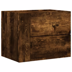 vidaXL Wall-mounted Bedside Cabinet Floating Bed Table Side Cabinet Smoked Oak - smoked oak, 2 pcs - Additional view 4