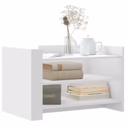 vidaXL Coffee Table Hallway Tea End Table Accent Side Table Engineered Wood - white, 80 x 50 x 50 cm - Additional view 2
