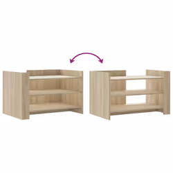 vidaXL Coffee Table Hallway Tea End Table Accent Side Table Engineered Wood - sonoma oak, 80 x 50 x 50 cm - Additional view 6