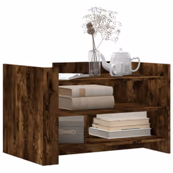 vidaXL Coffee Table Hallway Tea End Table Accent Side Table Engineered Wood - smoked oak, 80 x 50 x 50 cm - Additional view 2