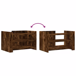 vidaXL Coffee Table Hallway Tea End Table Accent Side Table Engineered Wood - smoked oak, 80 x 50 x 50 cm - Additional view 6