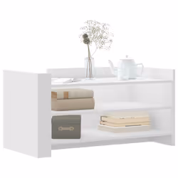 vidaXL Coffee Table Hallway Tea End Table Accent Side Table Engineered Wood - white, 100 x 50 x 50 cm - Additional view 2