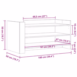 vidaXL Coffee Table Hallway Tea End Table Accent Side Table Engineered Wood - white, 100 x 50 x 50 cm - Additional view 9