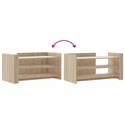 vidaXL Coffee Table Hallway Tea End Table Accent Side Table Engineered Wood - sonoma oak, 100 x 50 x 50 cm - Additional view 6