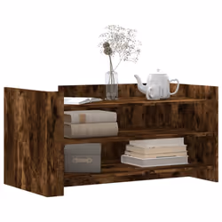 vidaXL Coffee Table Hallway Tea End Table Accent Side Table Engineered Wood - smoked oak, 100 x 50 x 50 cm - Additional view 2