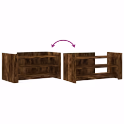 vidaXL Coffee Table Hallway Tea End Table Accent Side Table Engineered Wood - smoked oak, 100 x 50 x 50 cm - Additional view 6
