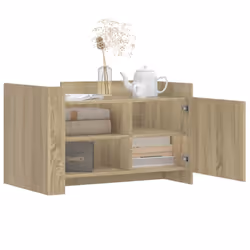 vidaXL Coffee Table End Table Accent Side Table Sonoma Oak Engineered Wood - sonoma oak, 80 x 50 x 50 cm