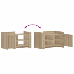 vidaXL Coffee Table End Table Accent Side Table Sonoma Oak Engineered Wood - sonoma oak, 80 x 50 x 50 cm - Additional view 7